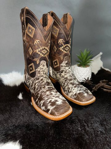 Exotic Boot Brown Cowhide “Brown Tip” Sz 7.5