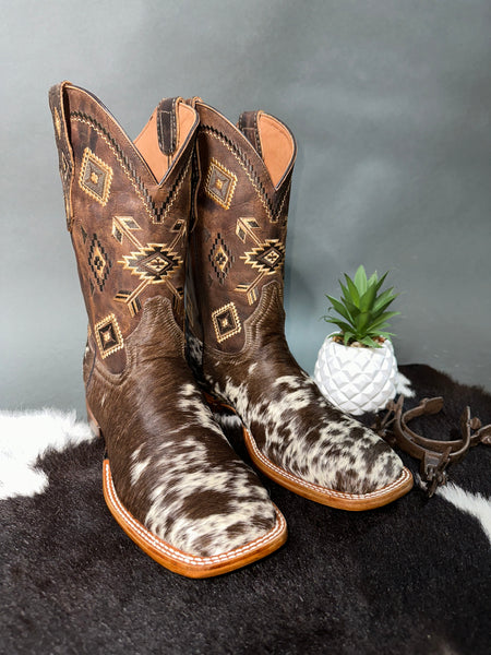 Exotic Cowhide Boot “Wild Brown” Size 10.5