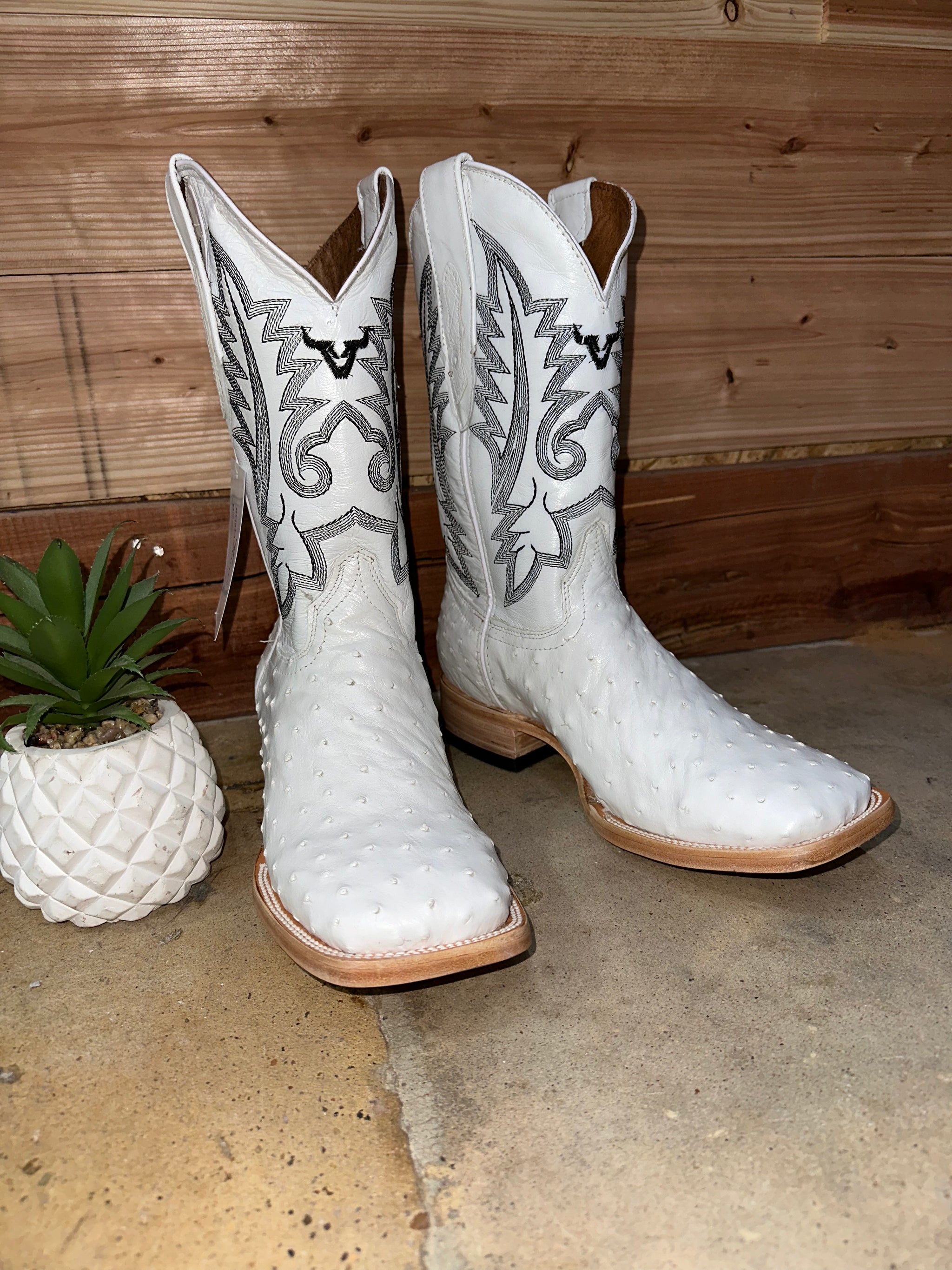 RARE? RUDEL Ivory Goat Ostrich Cowboy Leather Boots Men\'s Size 7.5 EEWestern Texanos: Men main image 4