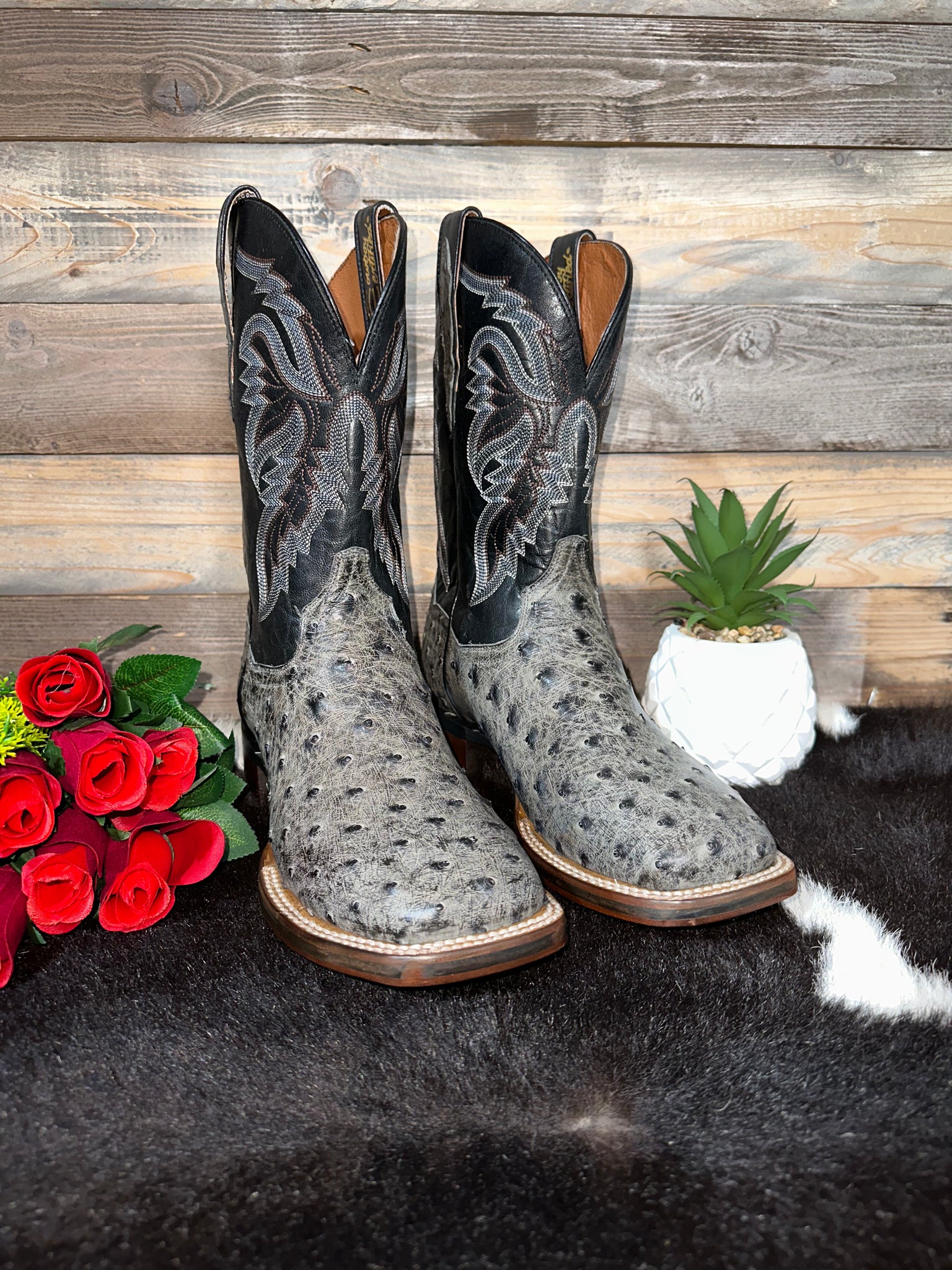 Exotic Boots Grey FQ Ostrich Boot Roman Valley Ranch