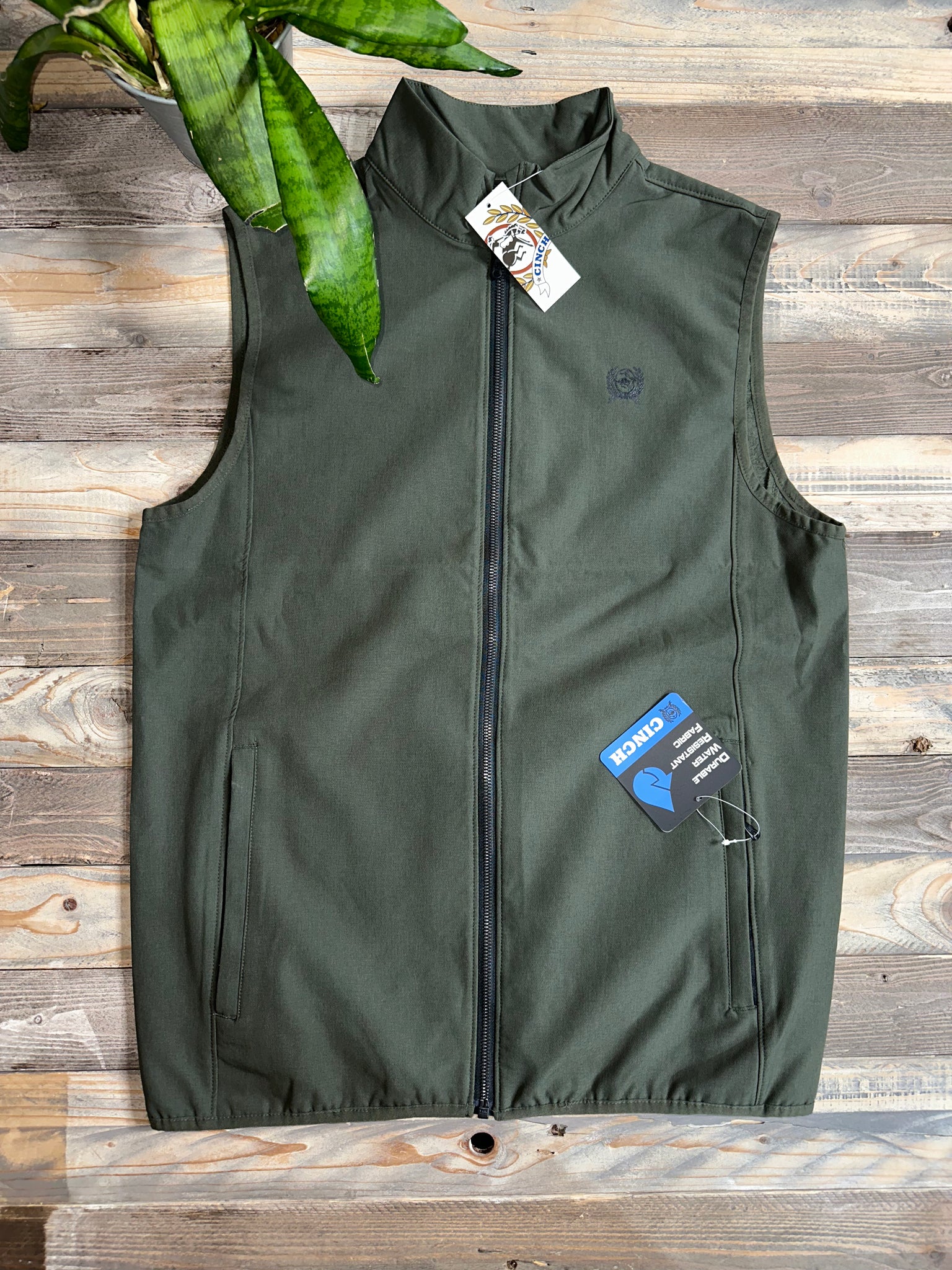 Cinch Olive Vest