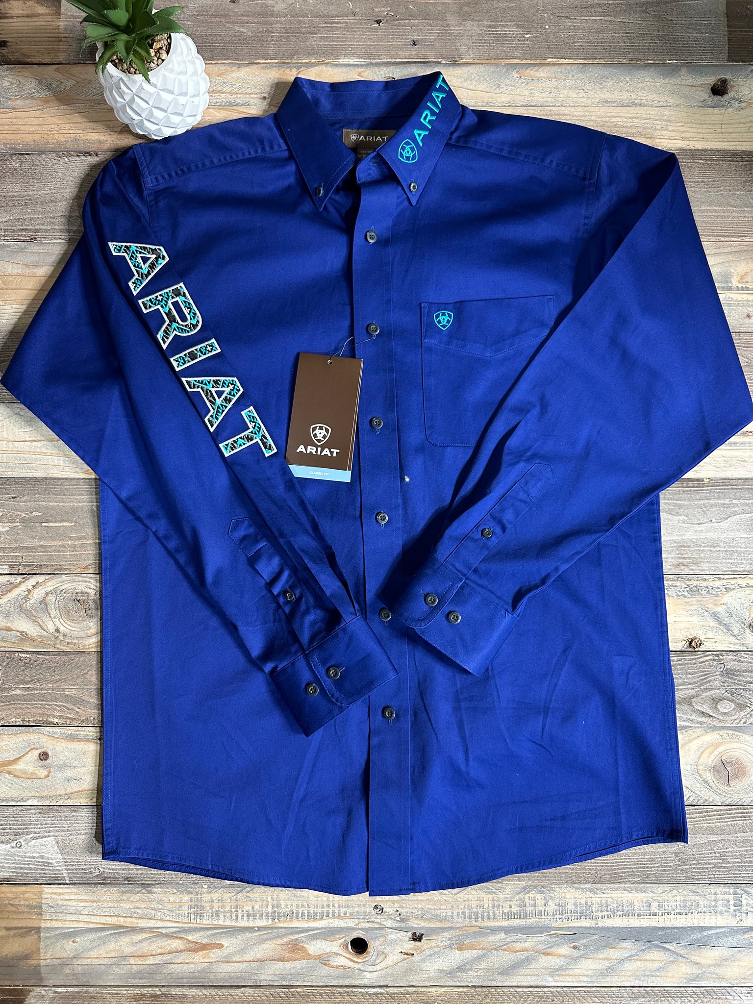 Ariat Team Logo Royal Blue 24Twill Long Sleeve Shirt Ariat Team Logo Royal Blue 24Twill Long Sleeve Shirt