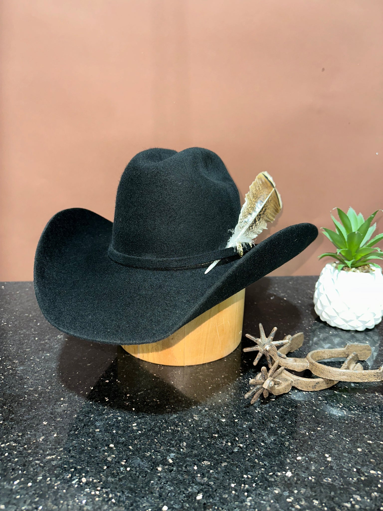 Roman Valley Black Premium 6X Wool Hat