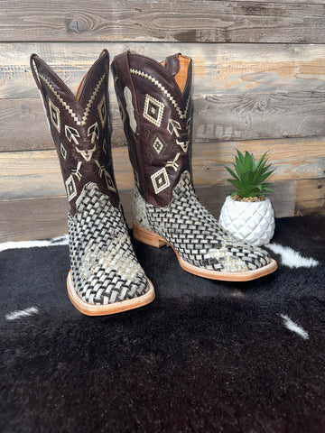 Pelo Tejido Cowhide Boot