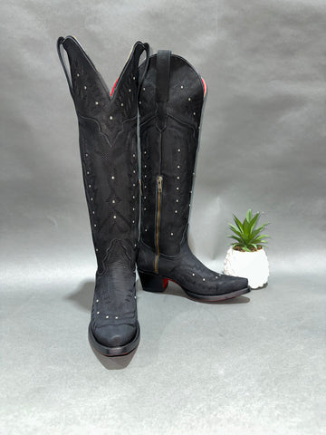 Stacy Black Stud Tall Boot