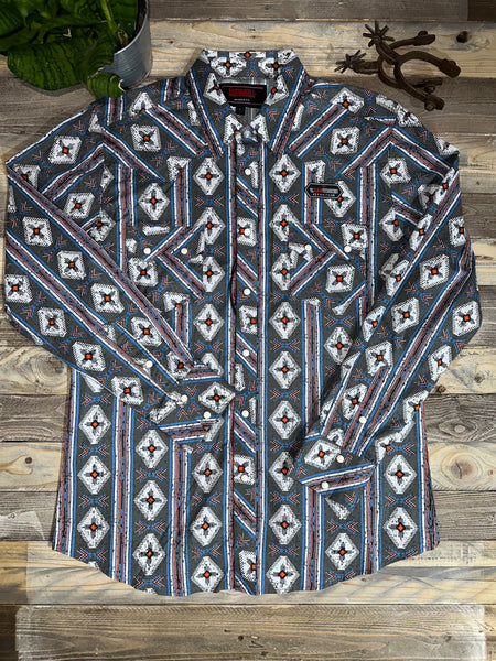 Rock & Roll Denim Grey Wolf Aztec Shirt