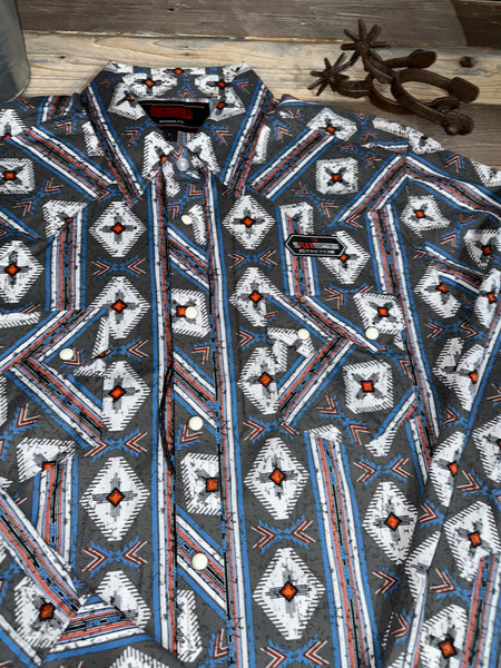 Rock & Roll Denim Grey Wolf Aztec Shirt