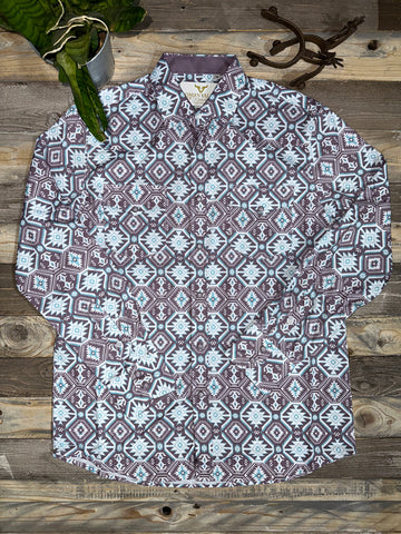 Lavender Aztec Long Sleeve Shirt K23