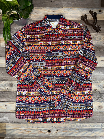 Aztec Multi Red Long Sleeve Shirt K23