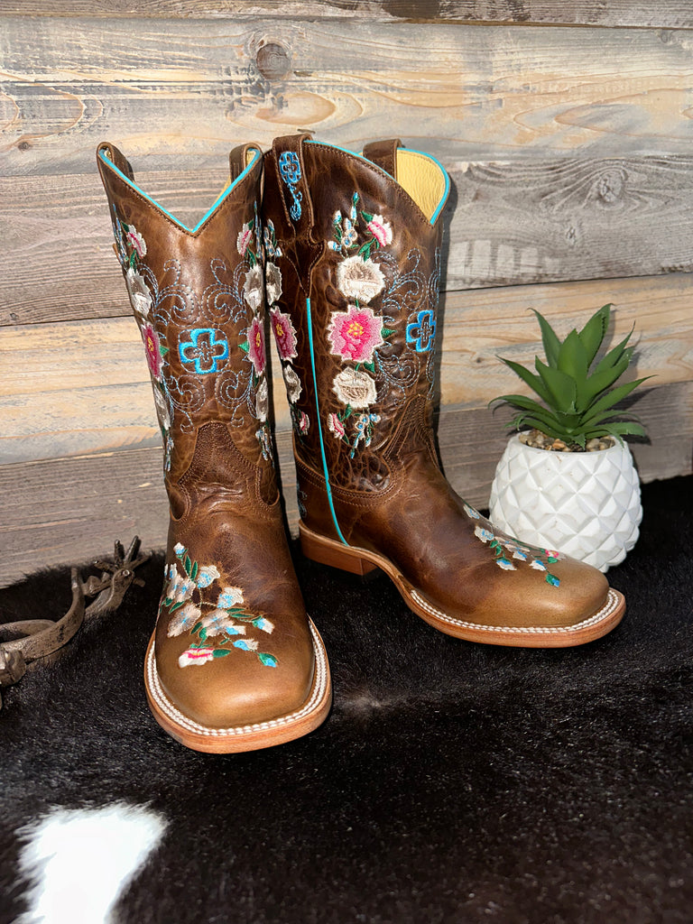 MACIE BEAN LITTLE GIRLS HONEY BUNCH WESTERN BOOTS SQUARE TOE