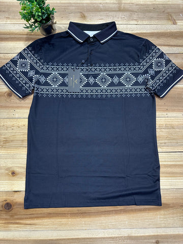 Aztec Black Border Polo