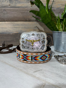 Aztec Multi C & Ruby Bull Buckle Set