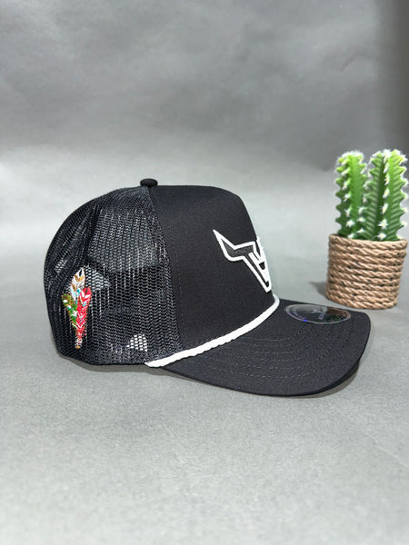 Bull Outline black & White Rope