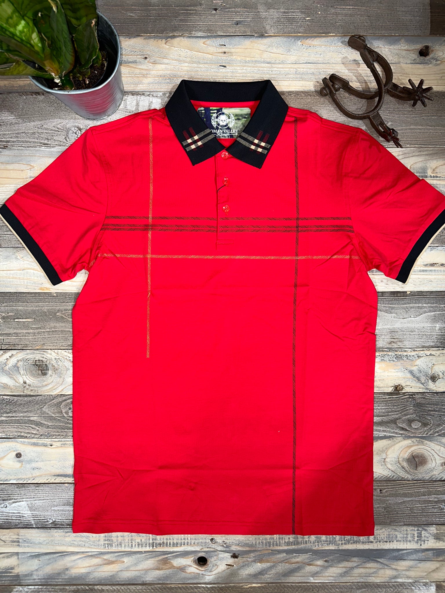 Checker Collar Red Polo