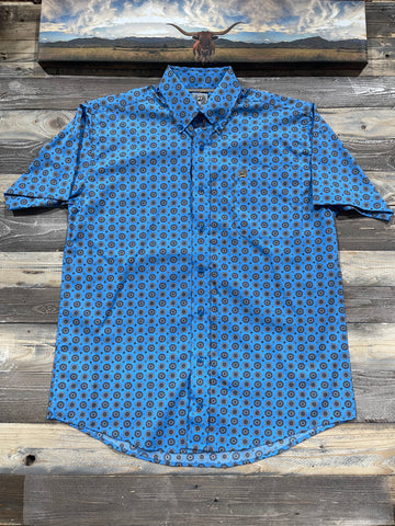 Cinch Tadeo Blue Short Sleeves