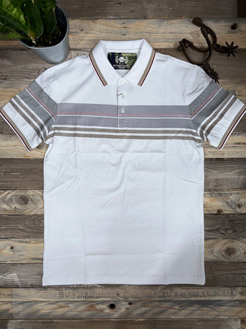 Elevated White Collar White Polo