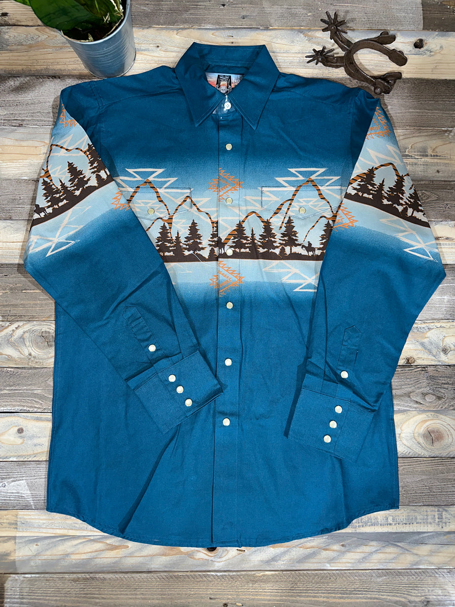 Mountaineer Teal Borderline – Roman Valley Ranch