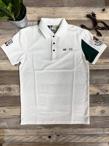 Team Mexico White Embroidery Polo