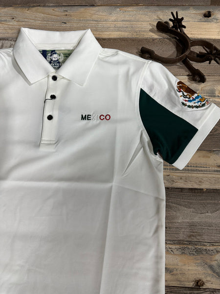Team Mexico White Embroidery Polo
