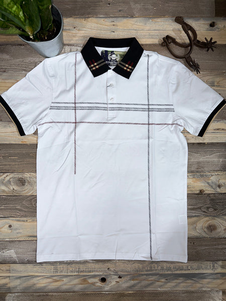 Checker Collar White Polo