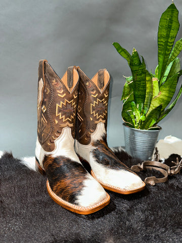 Exotic Boot Miel Cowhide “Tri-Color” Sz 7