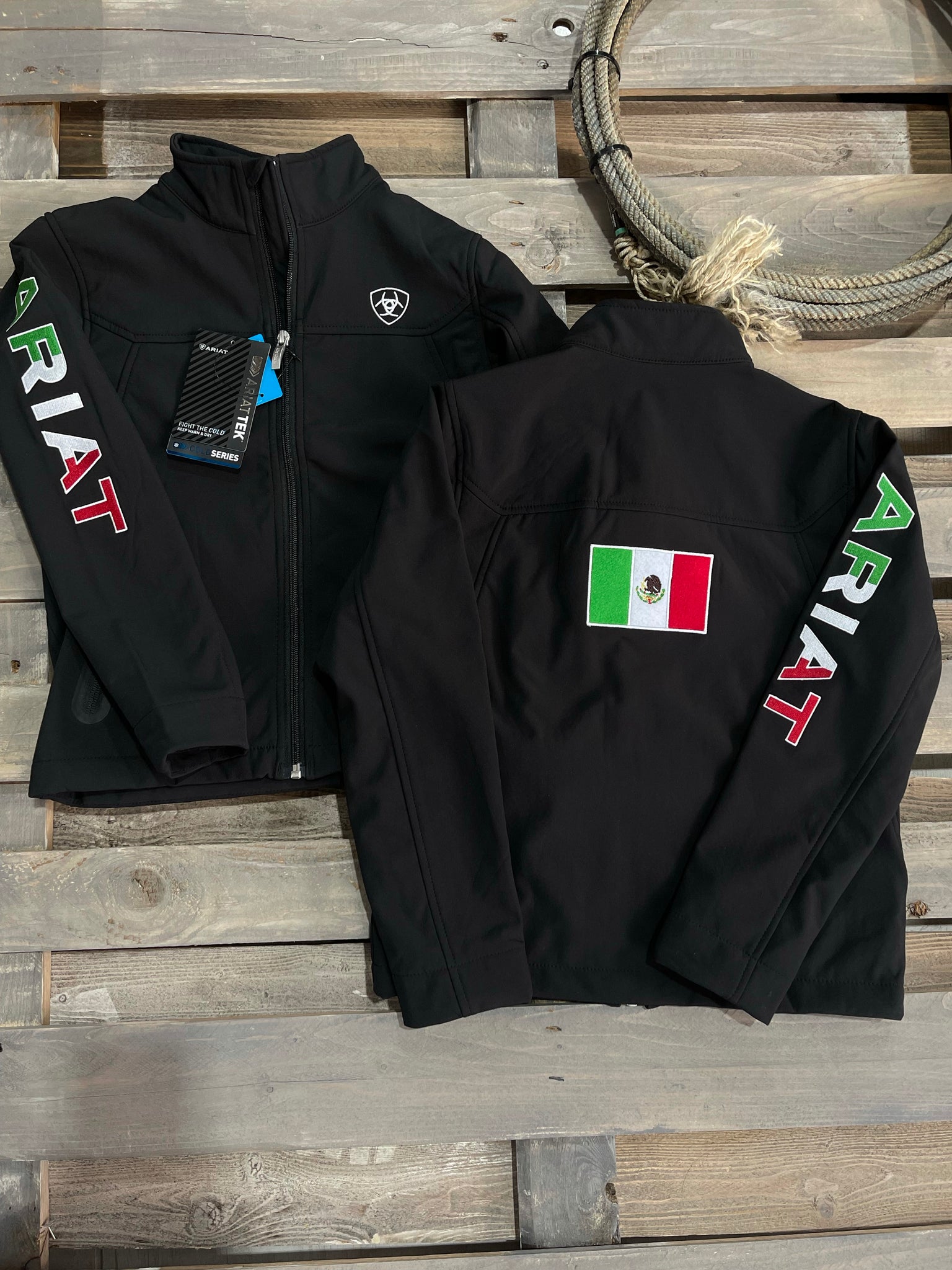 Ariat Team Mexico Flag Kids Black Jacket - Main Image