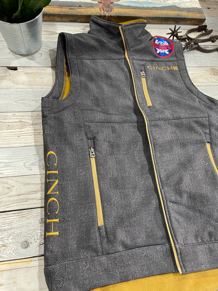 Cinch Men Charcoal Logo Vest  Concealed Carry Pocket