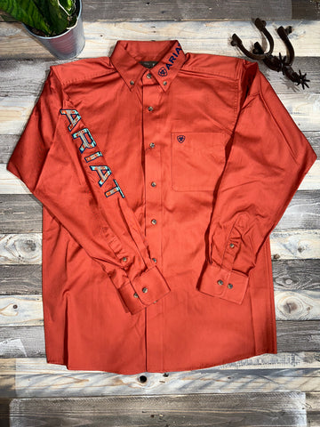 Ariat Team Easy Tiger Logo Twill Long Sleeve Shirt