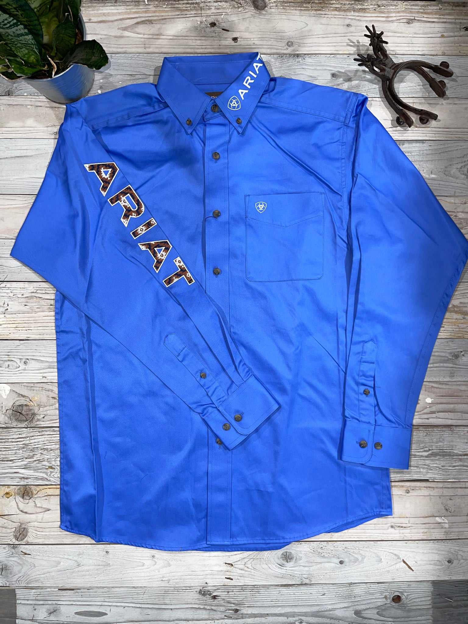 Ariat Team logo Blue/Bread Twill Shirt