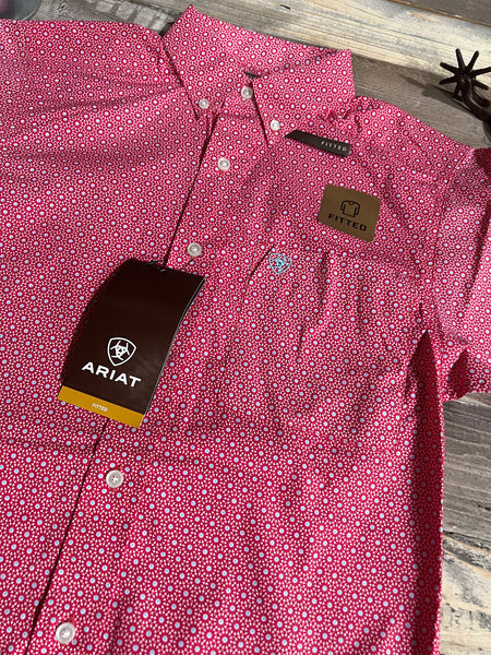 Ariat Iain Rose Red Short Sleeves