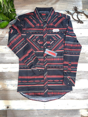 Rock & Roll Denim Aztec BLK/Red Long Sleeves