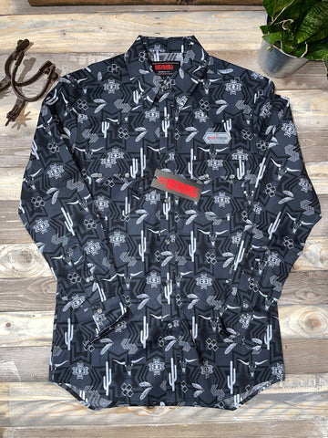 Rock & Roll Denim Aztec Black Bull Long Sleeves