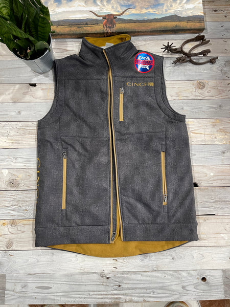 Cinch Men Charcoal Logo Vest  Concealed Carry Pocket