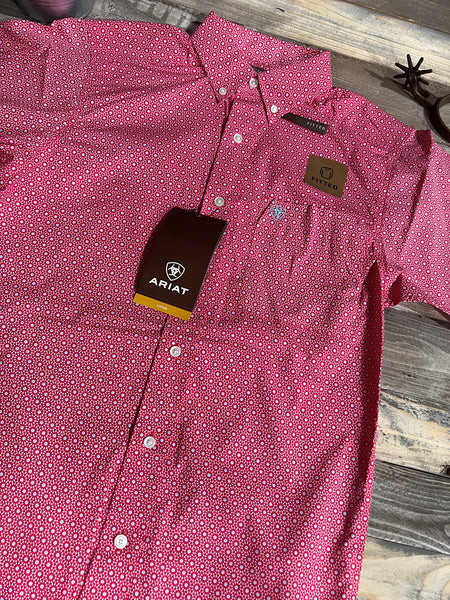 Ariat Iain Rose Red Short Sleeves