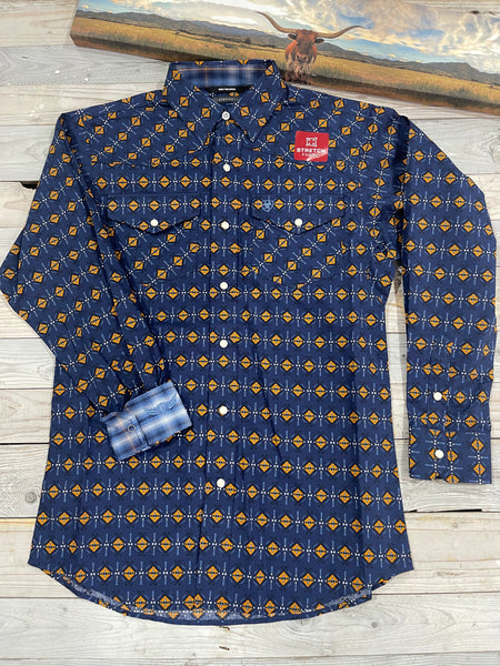 Ariat Aztec Peacoat Navy Long Sleeve