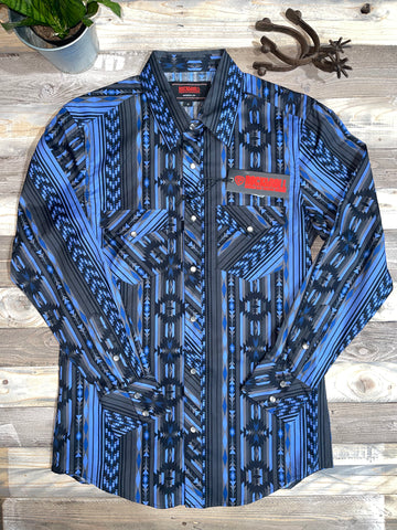 Rock & Roll Denim Aztec Blue Long Sleeves 22