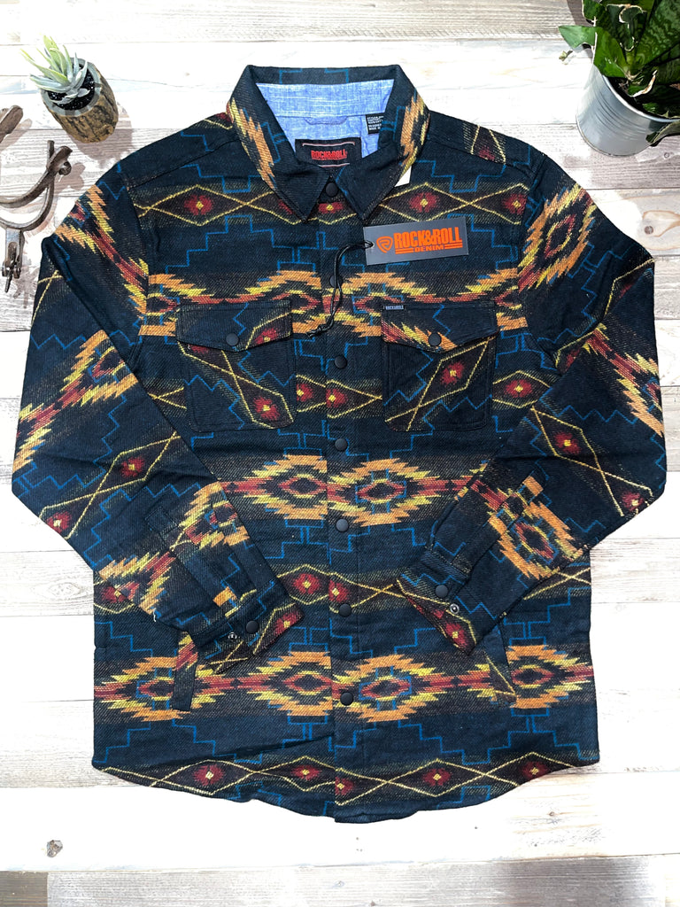 Rock & Roll Denim Navy Aztec Sweater