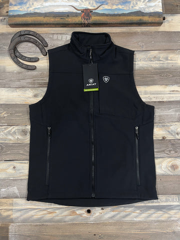 Ariat Men Black Logo Silver Vest