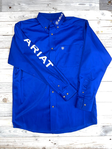 Ariat Team Logo Blue Twill Shirt