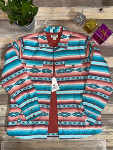 Ariat® Ladies REAL Shacket Aqua Stripe