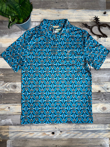 Aztec Teal/Brown Polo