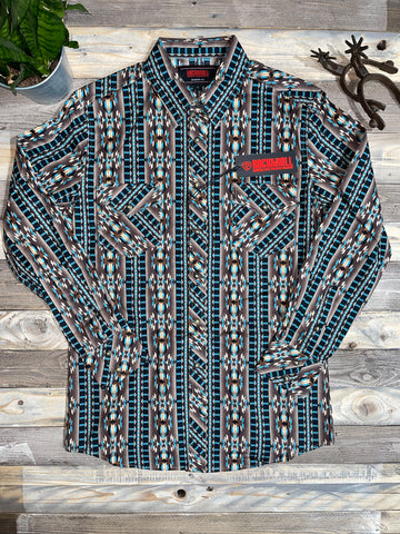 Rock & Roll Denim Aztec Brown Long Sleeves 23