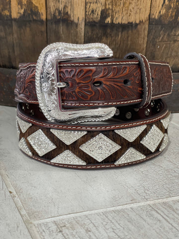 Geno Calf Hair Leather Belt