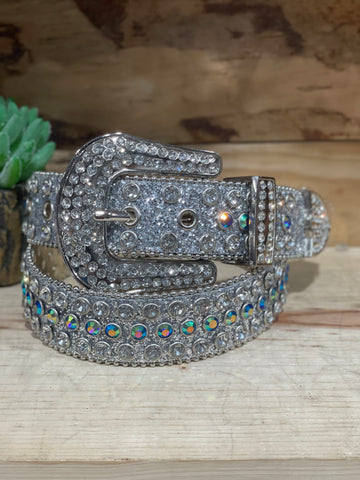 Bella Silver Rhinestones Belt