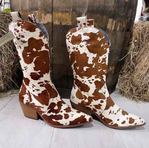 Lilly Cowhide Boots