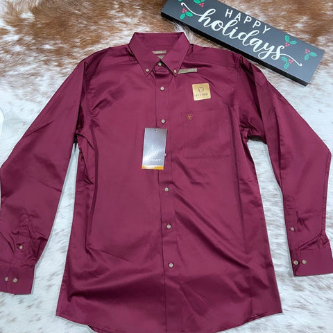 Ariat Solid Twill Burgundy Shirt