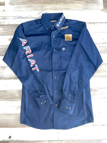 Ariat Team Logo Twill Navy/Star&Stripe Shirt