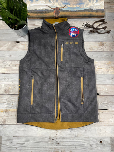 Cinch Men Charcoal Logo Vest  Concealed Carry Pocket