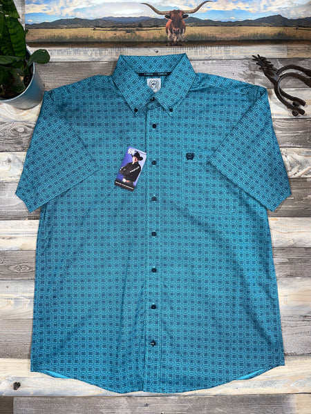 Cinch Casual Aqua Short Sleeves